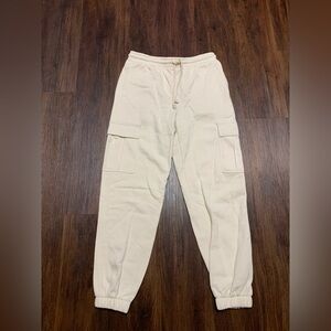 NWT Cotton On Off-White Loose Fit Track Cargo Joggers
